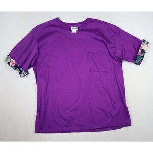 VINTAGE 90s WOMEN'S PURPLE SHORT SLEEVE T-SHIRT TOP - SIMPLY BASIC - SIZE L